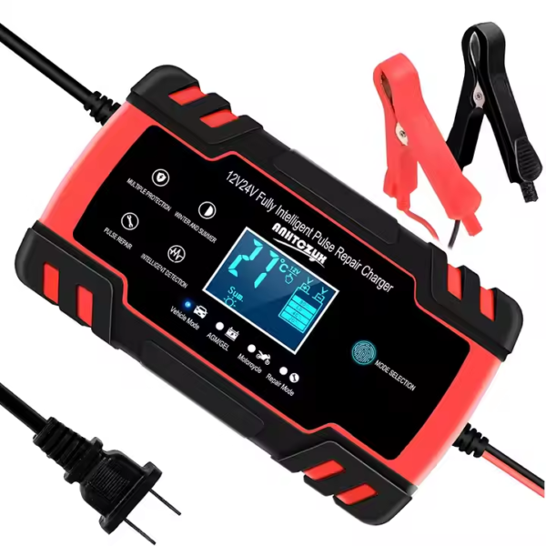 Cargador De Bateria De Carro Moto 12V 24V 8A (0665)