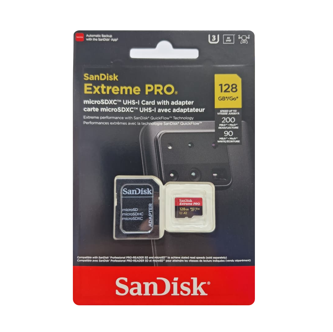 Micro-sd-Sandisk-Extreme-pro-128GB.png Micro Sd Sandisk 128Gb Extreme Pro 4K V30 A2 (0741) - Imagen 1