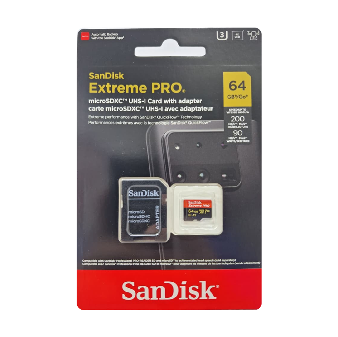 Micro-sd-Sandisk-Extreme-pro-64GB.png Micro Sd Sandisk 64Gb Extreme Pro 4K V30 A2 (0010) - Imagen 1