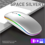 Mouse Inalambrico Recargable Luz Rgb (0182) - Imagen 4