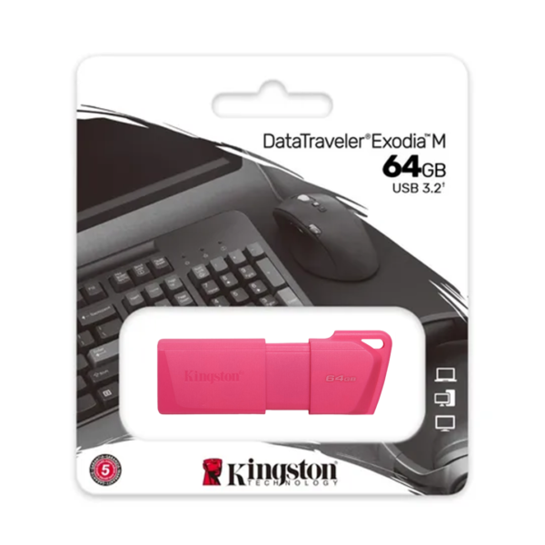Pendrive Kingston 64Gb 3.2 Exodia M Rosado Neon (0912)