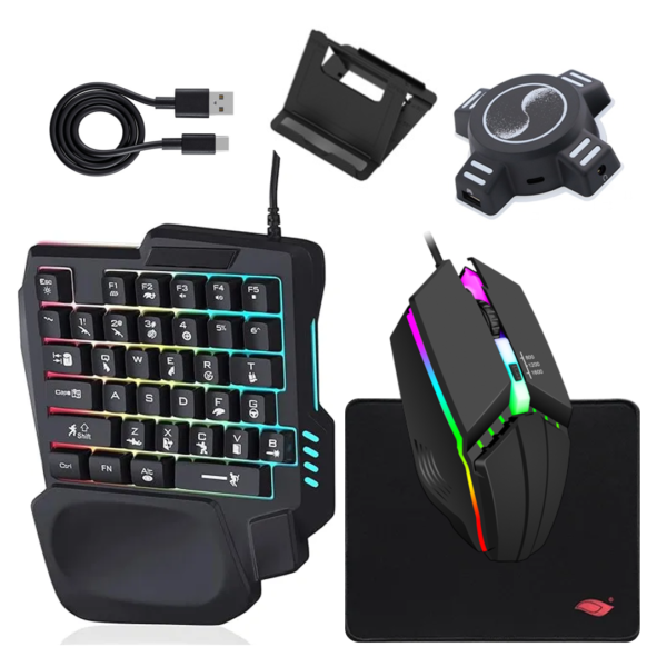 Teclado Mouse Gaming Telefono Tablet Set 5 En 1 (1073)