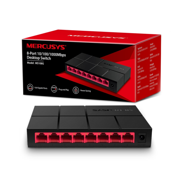 Switch 8 Puertos Mercusys Ms108G Gigabit (0123)