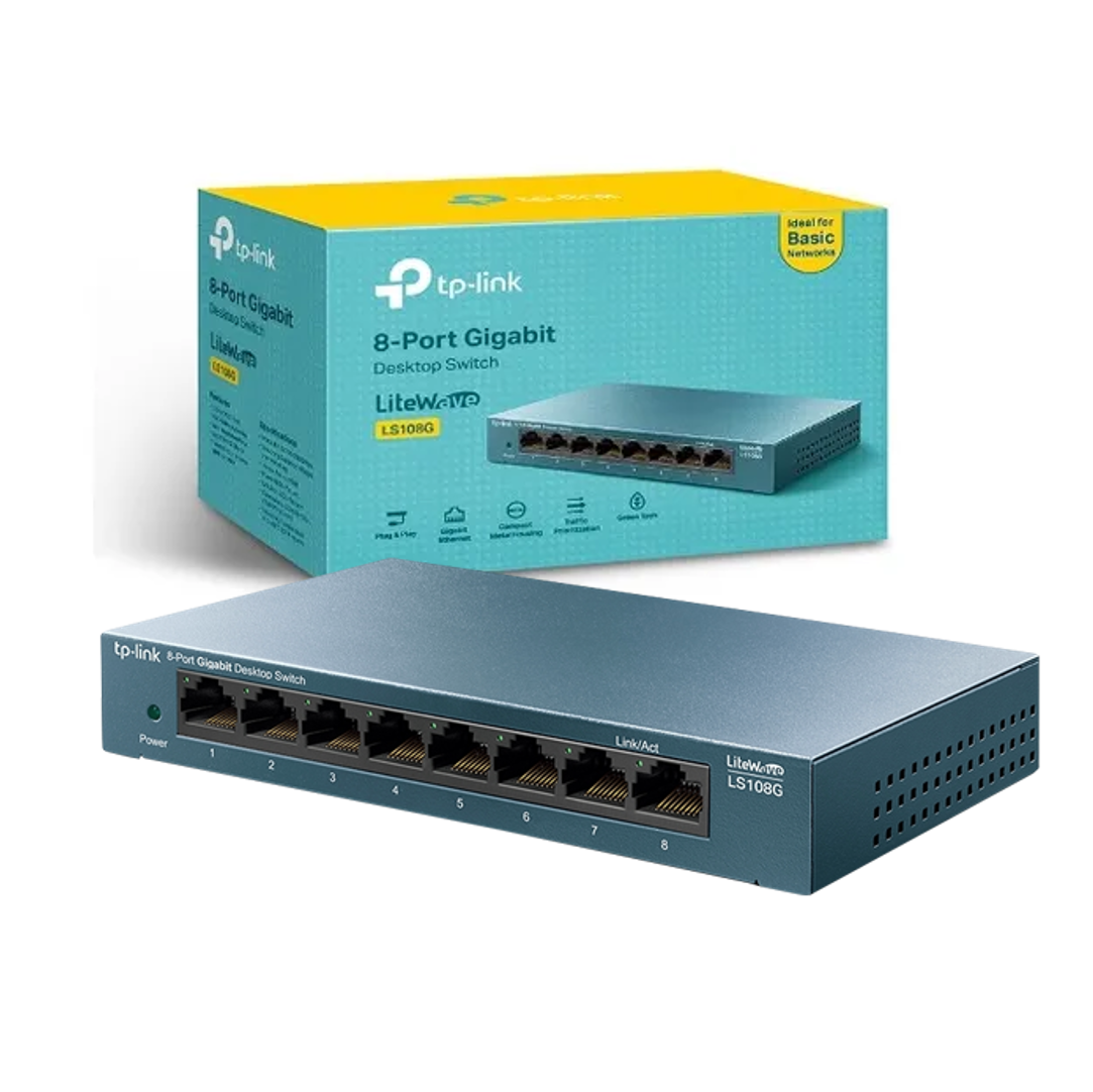 Switch-8-Puertos-Tp-Link-Ls108G-Metal-Gigabit-Cod-0119-Internet-495-4284-2999.png Switch 8 Puertos Tp-Link Ls108G Metal Gigabit (0119) - Imagen 1