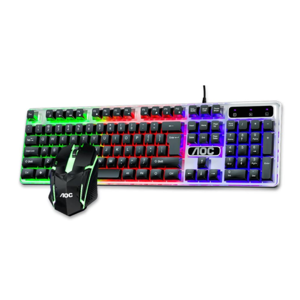 Teclado + Mouse Usb Luz Led Aoc Km100 (0205)